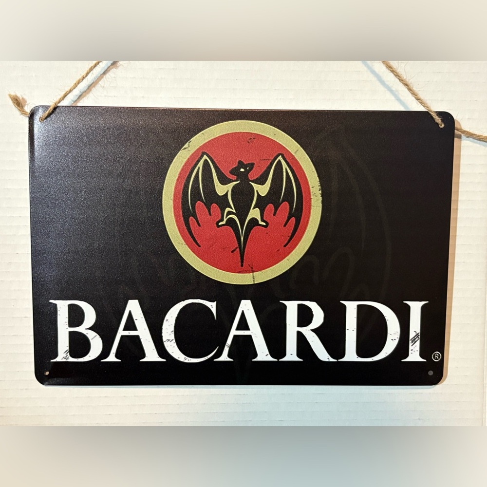Bacardi Black and Red metal Wall Sign